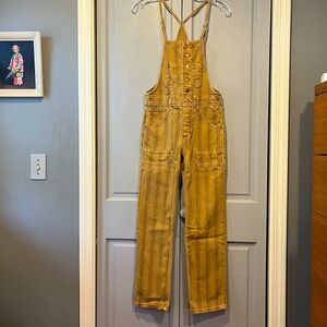 Anthropologie Pilcro Painter Striped Overalls